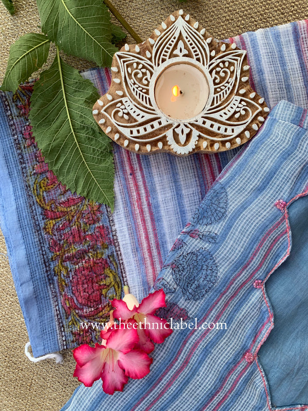 "Kashvi" Kota Doria Kurta Set with Dupatta(3pc)
