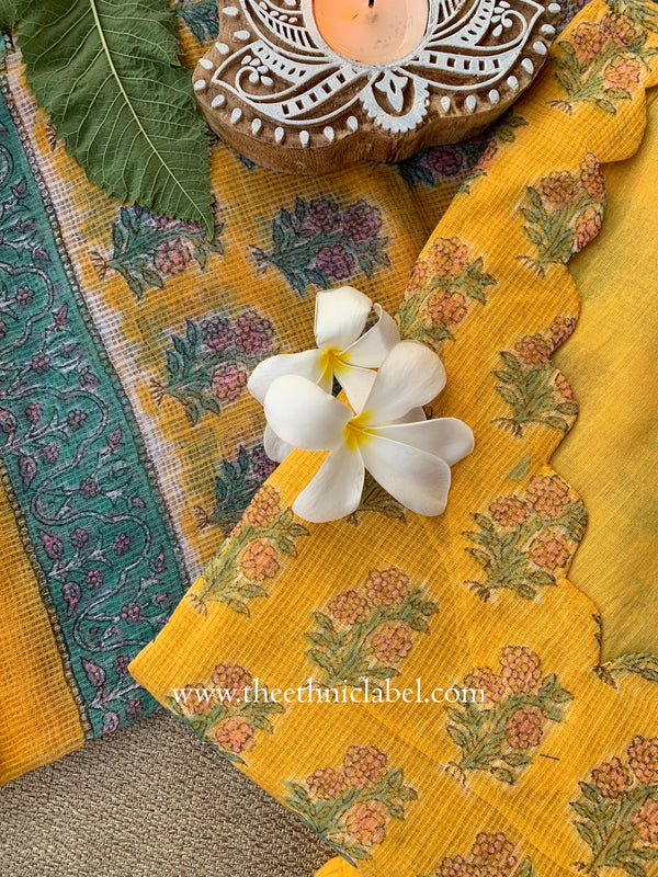 "Malhaar" Kota Doria Kurta Set with Dupatta(3pc)