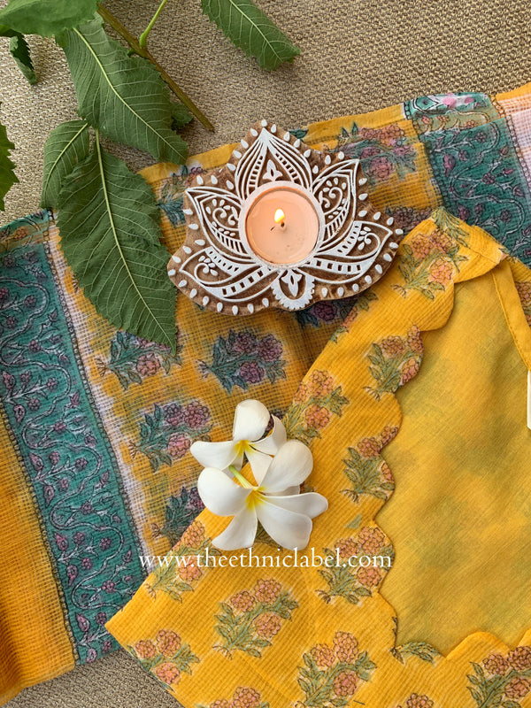 "Malhaar" Kota Doria Kurta Set with Dupatta(3pc)