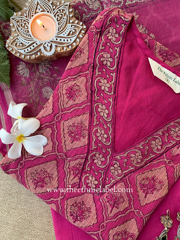 "Mallika" Kota Doria Kurta Set with Dupatta(3pc)