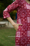 Chhaya Hand Block Printed Cotton kurta with with kota doria dupatta (2pc)
