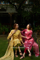 Chhaya Hand Block Printed Cotton kurta with with kota doria dupatta (2pc)