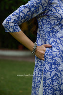"Kimaya" Hand Block Printed Cotton kurta with kota doria dupatta (2pc)