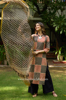 Umang Hand Block Printed Bagru Cotton kurta with with kota doria dupatta(2pc)