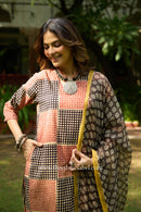 Umang Hand Block Printed Bagru Cotton kurta with with kota doria dupatta(2pc)