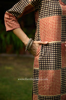 Umang Hand Block Printed Bagru Cotton kurta with with kota doria dupatta(2pc)