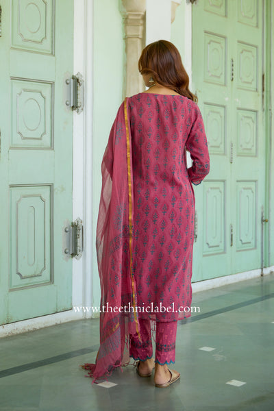 "Chanak" Pure Kota Doria Kurta Set with Dupatta (3pc)