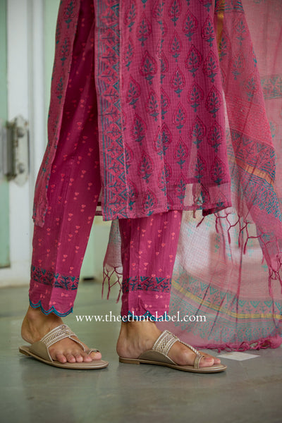 "Chanak" Pure Kota Doria Kurta Set with Dupatta (3pc)