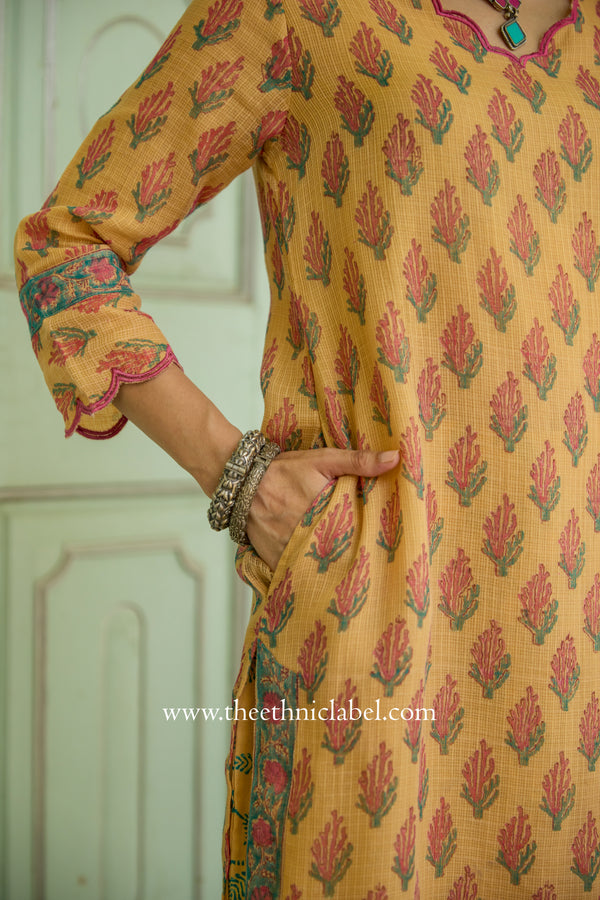 "Sangini" Kota Doria Kurta Set with Dupatta (3pc)