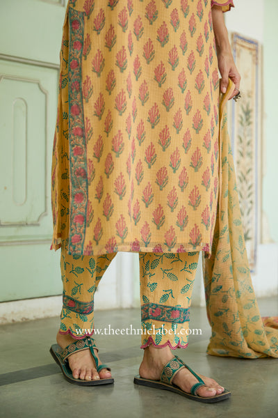 "Sangini" Kota Doria Kurta Set with Dupatta (3pc)
