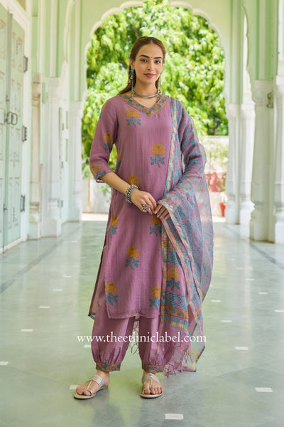 "Rumi" Pure Kota Doria Kurta Set with Dupatta (3pc)