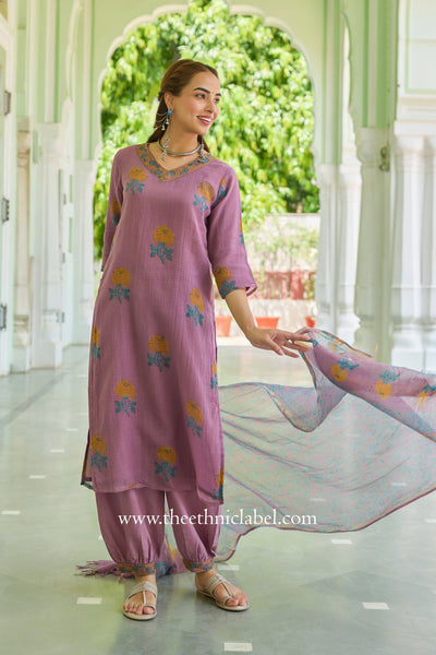 "Rumi" Pure Kota Doria Kurta Set with Dupatta (3pc)