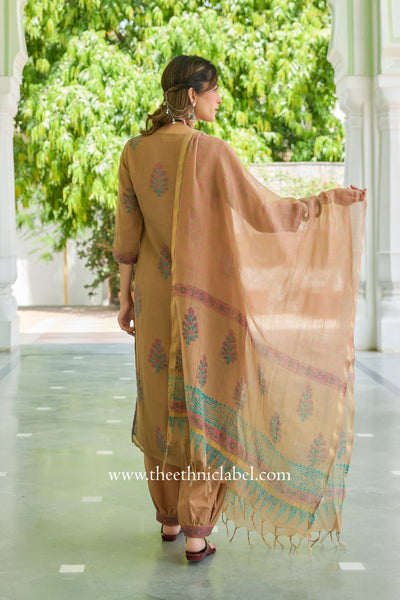 "Mitti" Pure Kota Doria Kurta Set with Dupatta (3pc)
