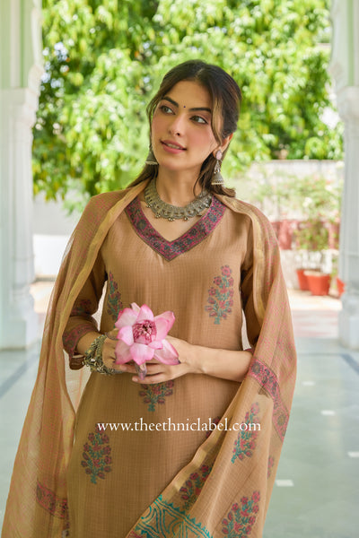 "Mitti" Pure Kota Doria Kurta Set with Dupatta (3pc)