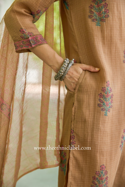 "Mitti" Pure Kota Doria Kurta Set with Dupatta (3pc)