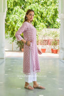 "Ira" Hand Block Printed Kota Doria kurta