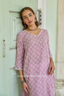 "Ira" Hand Block Printed Kota Doria kurta