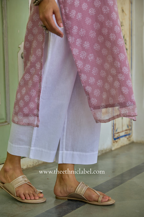 "Ira" Hand Block Printed Kota Doria kurta