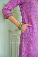 "Anya" Hand Block Printed Kota Doria kurta