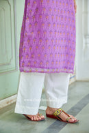 "Anya" Hand Block Printed Kota Doria kurta