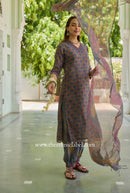 "Neev" Pure Kota Doria Kurta Set with Dupatta (3pc)