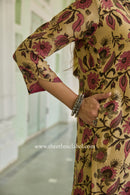 "Aabroo" Hand Block Printed Chanderi Suit Set (3pc)