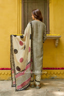"Noor" Hand Block Printed Chanderi Suit Set(3pc)
