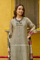 "Noor" Hand Block Printed Chanderi Suit Set(3pc)