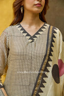 "Noor" Hand Block Printed Chanderi Suit Set(3pc)