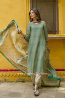 "Dhaani" Hand Block Printed Chanderi Suit Set(3pc)