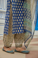"Madhuban" Bagru Cotton Kurta Set with Kota Doria Dupatta (3pc)
