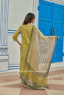 "Saaz" Bagru Cotton Kurta Set with Kota Doria Dupatta (3pc)
