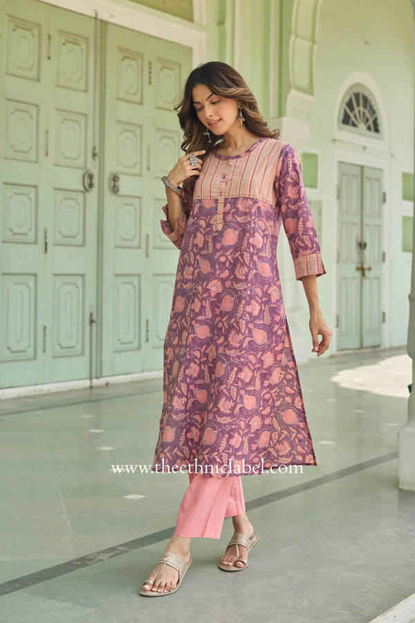 Aadya Hand Block Printed Cotton Kurta