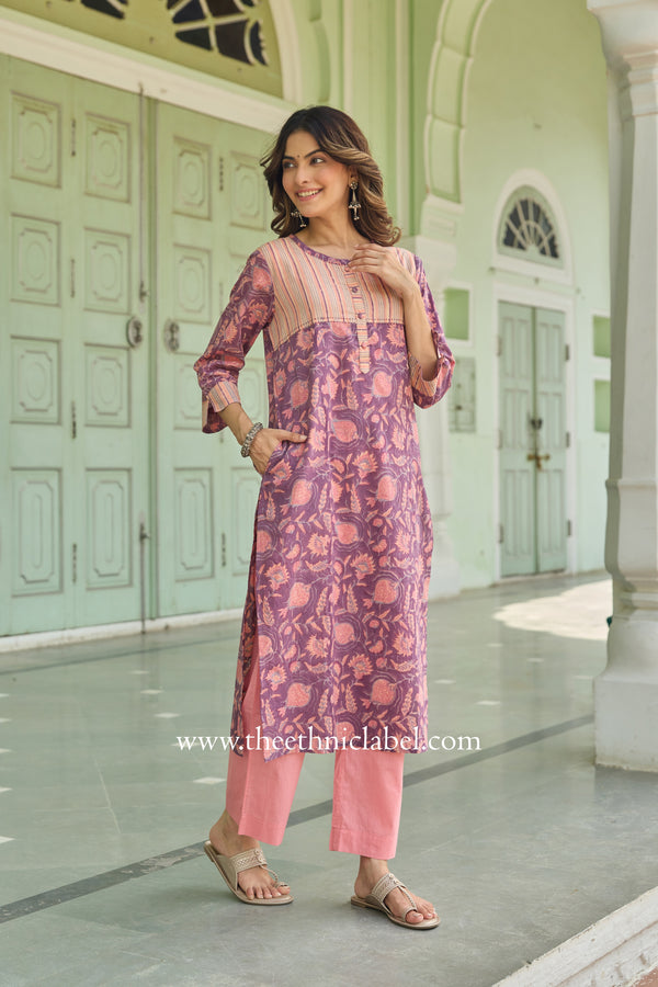 Aadya Hand Block Printed Cotton Kurta