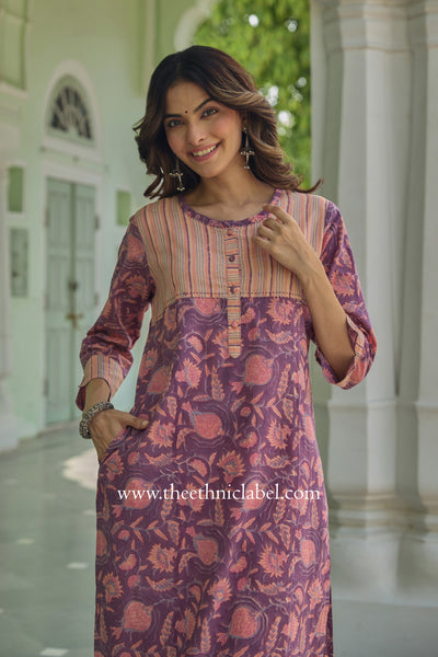 Aadya Hand Block Printed Cotton Kurta