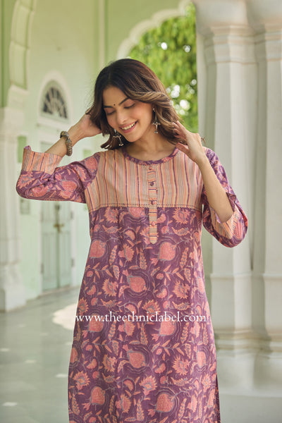 Aadya Hand Block Printed Cotton Kurta