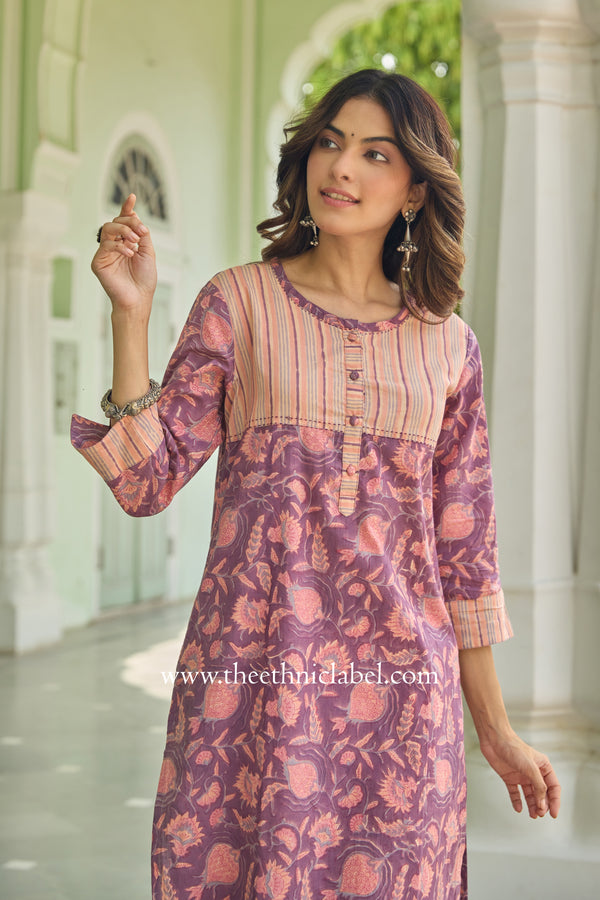 Aadya Hand Block Printed Cotton Kurta
