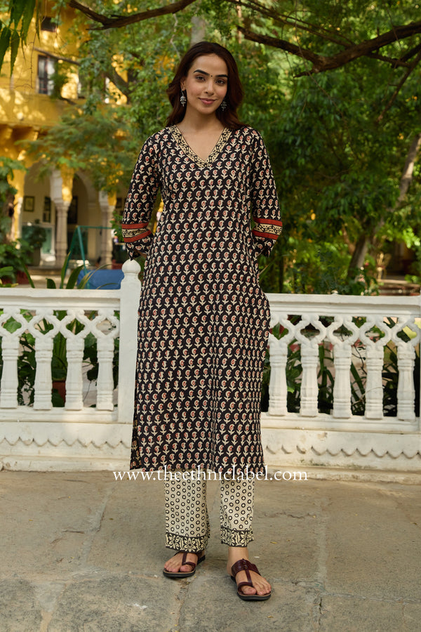 Chhapai Hand Block Printed Bagru Cotton kurta