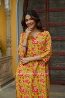 Nirupa Printed Yellow Cotton Kurta