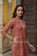 Rutvi Hand Block Printed Bagru Cotton kurta