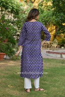 Mairaa Hand Block Printed Purple Cotton kurta