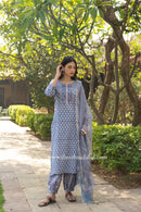 "Sharvari" Hand Block Printed Cotton Kurta Set - 3 pc