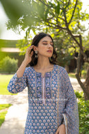 "Sharvari" Hand Block Printed Cotton Kurta Set - 3 pc