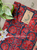 "Ankita" Red Ajrakh Buttoned Cotton Kurta