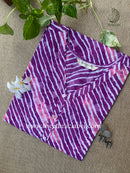 "Purple" Lehriya Cotton kurta - Big Size