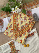 "Vriddhi" Cotton Kurta Set with Kota Doria Dupatta(3pc)