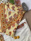 "Vriddhi" Cotton Kurta Set with Kota Doria Dupatta(3pc)