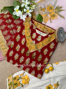 "Yuvani" Cotton Kurta Set with Kota Doria Dupatta(3pc)