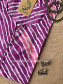 "Prisha" Purple lehriya handcrafted cotton Kurta