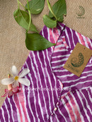 "Prisha" Purple lehriya handcrafted cotton Kurta